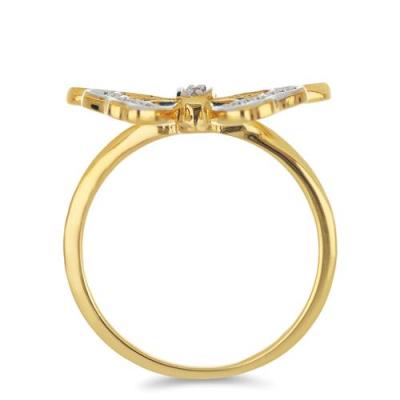 BUY STERLING SILVER AFRICAN WHITE TOPAZ GEMSTONE BUTTERFLY DESIGN ENAMEL RING